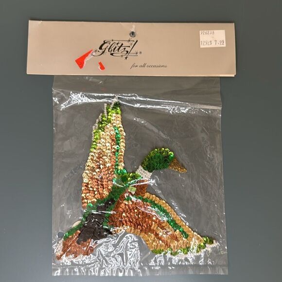 GLITZ Vintage 90s Sequin Mallard Duck Applique *NEW* - Picture 3 of 4